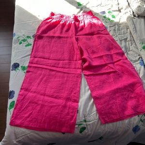 NEVER BEEN WORN- Anthro Pink Linen Pants